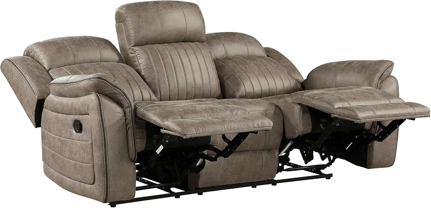 Lexicon Sofá reclinable doble Perm, marrón arena