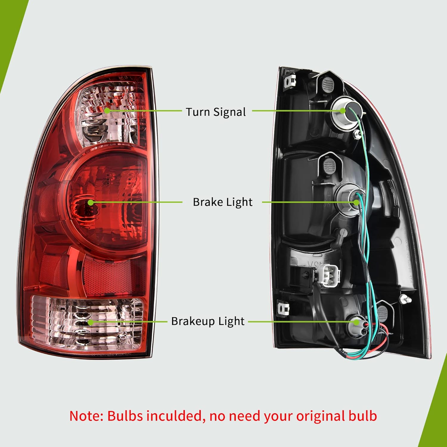 AUTOSAVER88 Luces traseras laterales del conductor, conjunto de luces traseras de freno compatibles con Tacoma 2005 2006 2007 2008 2009 2010 2011