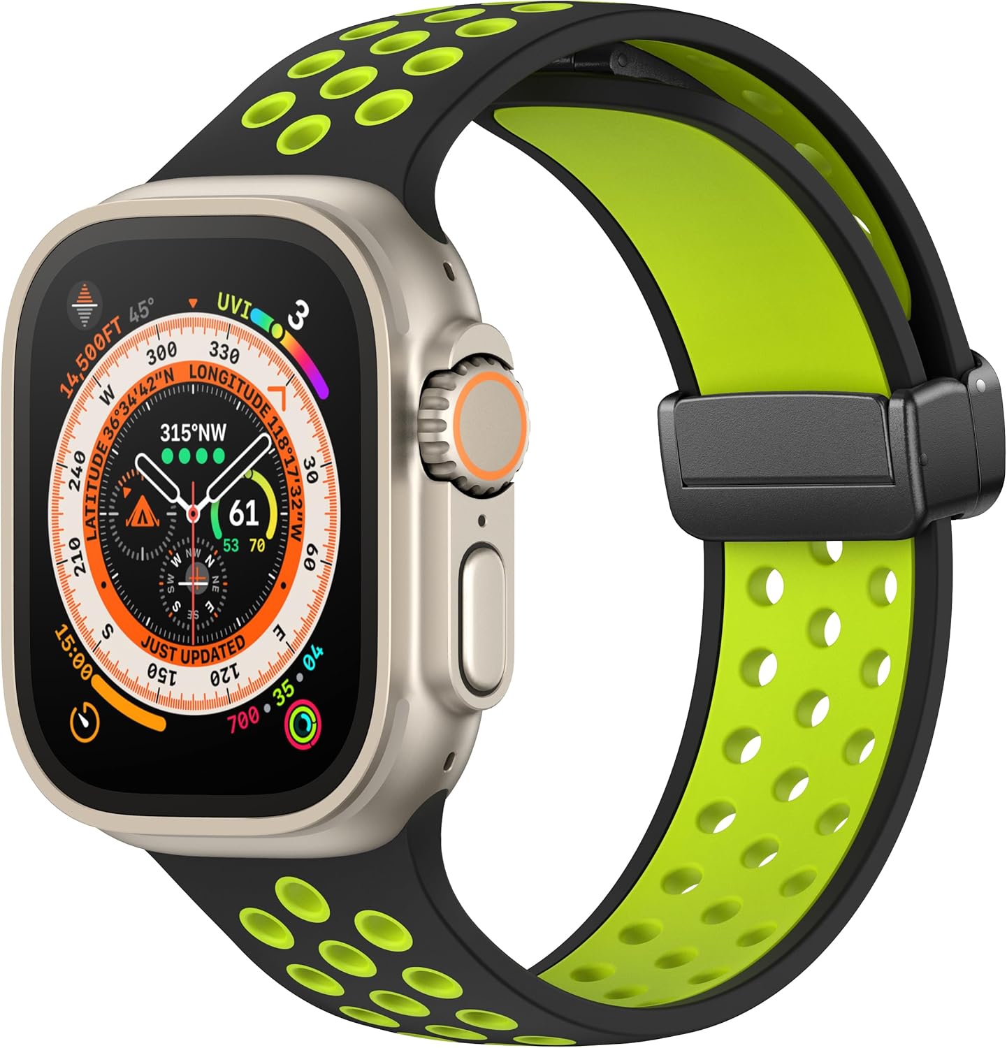 Correa deportiva magnética de entrenamiento para Apple Watch de 1.929 in, 1.772 in, 1.732 in, 1.654 in, 1.614 in, 1.575 in, 1.496 in, silicona