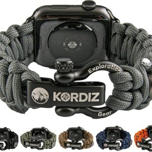 Survivor – Correa de paracaídas compatible con Apple Watch Series Ultra y 987654321SE – 1.929 in, 1.772 in, 1.732 in, 1.654 in, con grillete Survivor – Correa de paracaídas compatible con Apple Watch Series Ultra y 987654321SE – 1.929 in, 1.772 in, 1.732 in, 1.654 in, con grillete