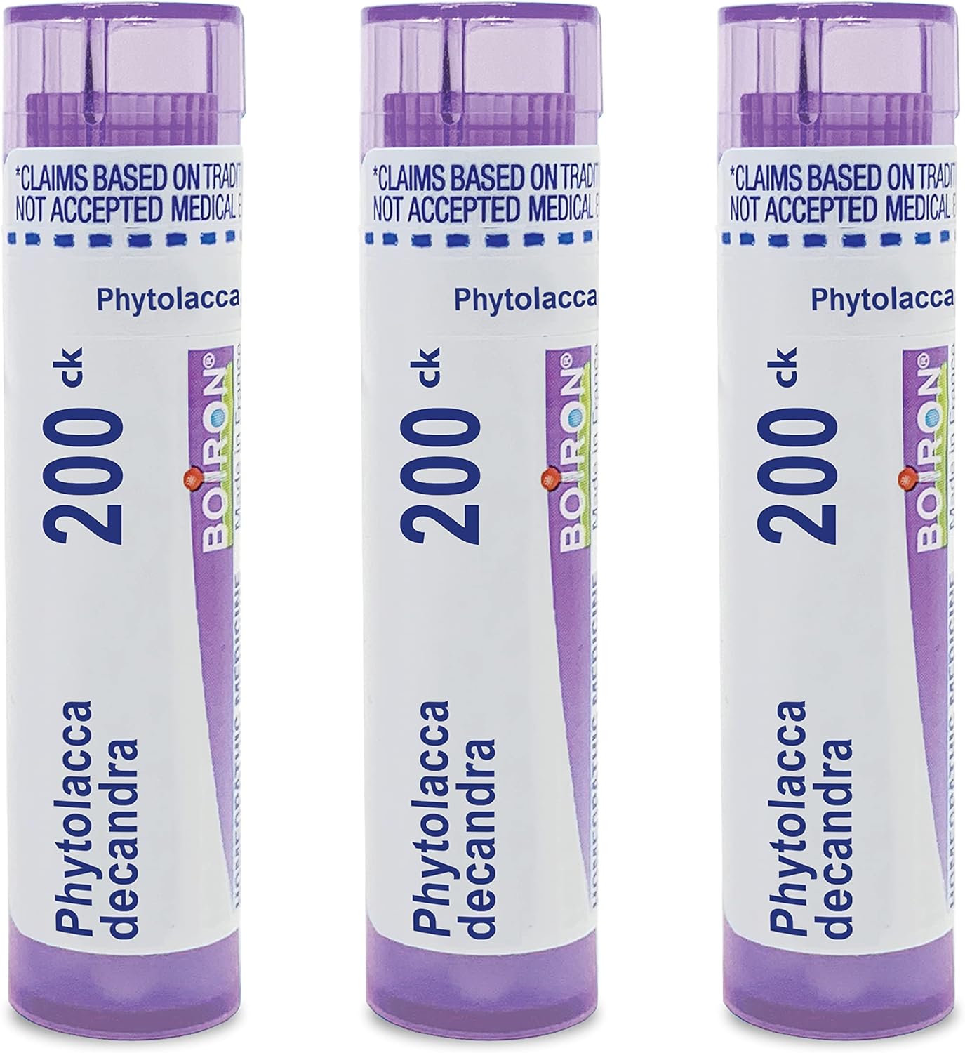 Boiron Phytolacca Decandra 200Ck Medicina homeopática para el resfriado y la gripe – Paquete de 3 (240 pellets)