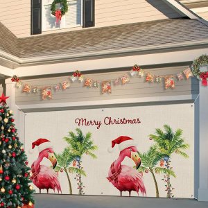 Pancarta de Navidad para puerta de garaje, 7 x 16 pies, Feliz verano, Navidad, isla de Santa Claus, búfalo negro, decoración de puerta de garaje, Pancarta de Navidad para puerta de garaje, 7 x 16 pies, Feliz verano, Navidad, isla de Santa Claus, búfalo negro, decoración de puerta de garaje,