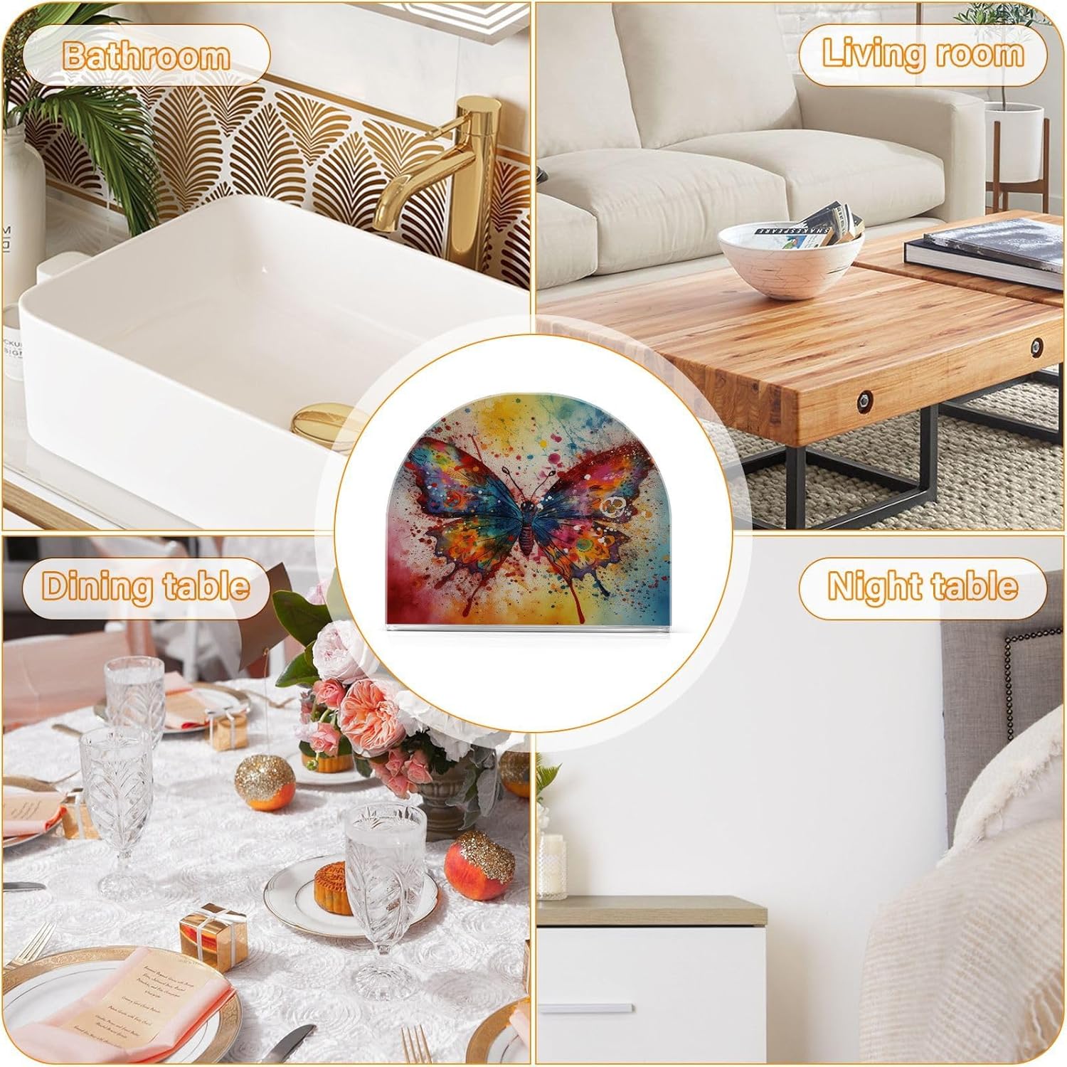 Acrylic Napkin Holder – PaperTowel Holder in Clear – Modern Decorative Guest Napkin Holder for Home Kitchen Dining Party Tables Restaurant