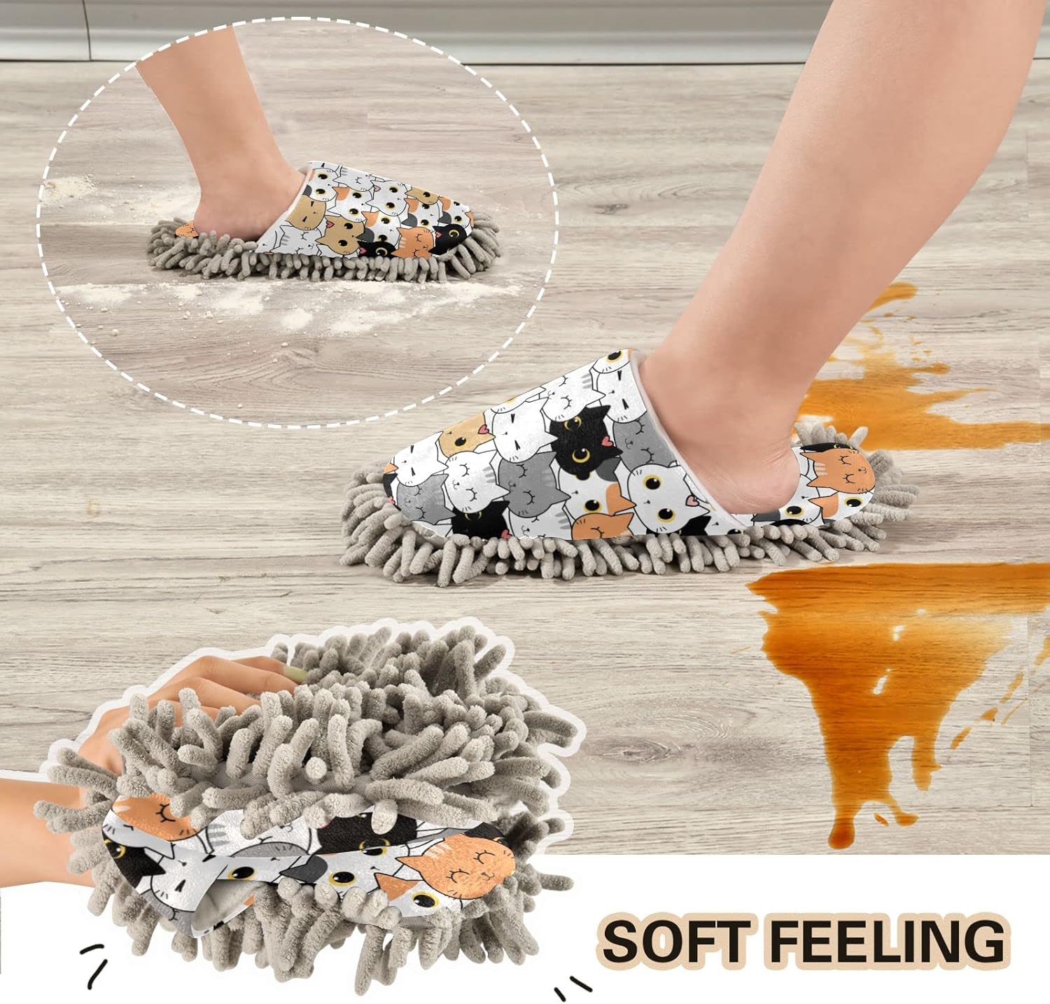 Pantuflas de microfibra suave y lavable, súper chenilla, zapatos para el hogar, zapatos para limpieza de suelos