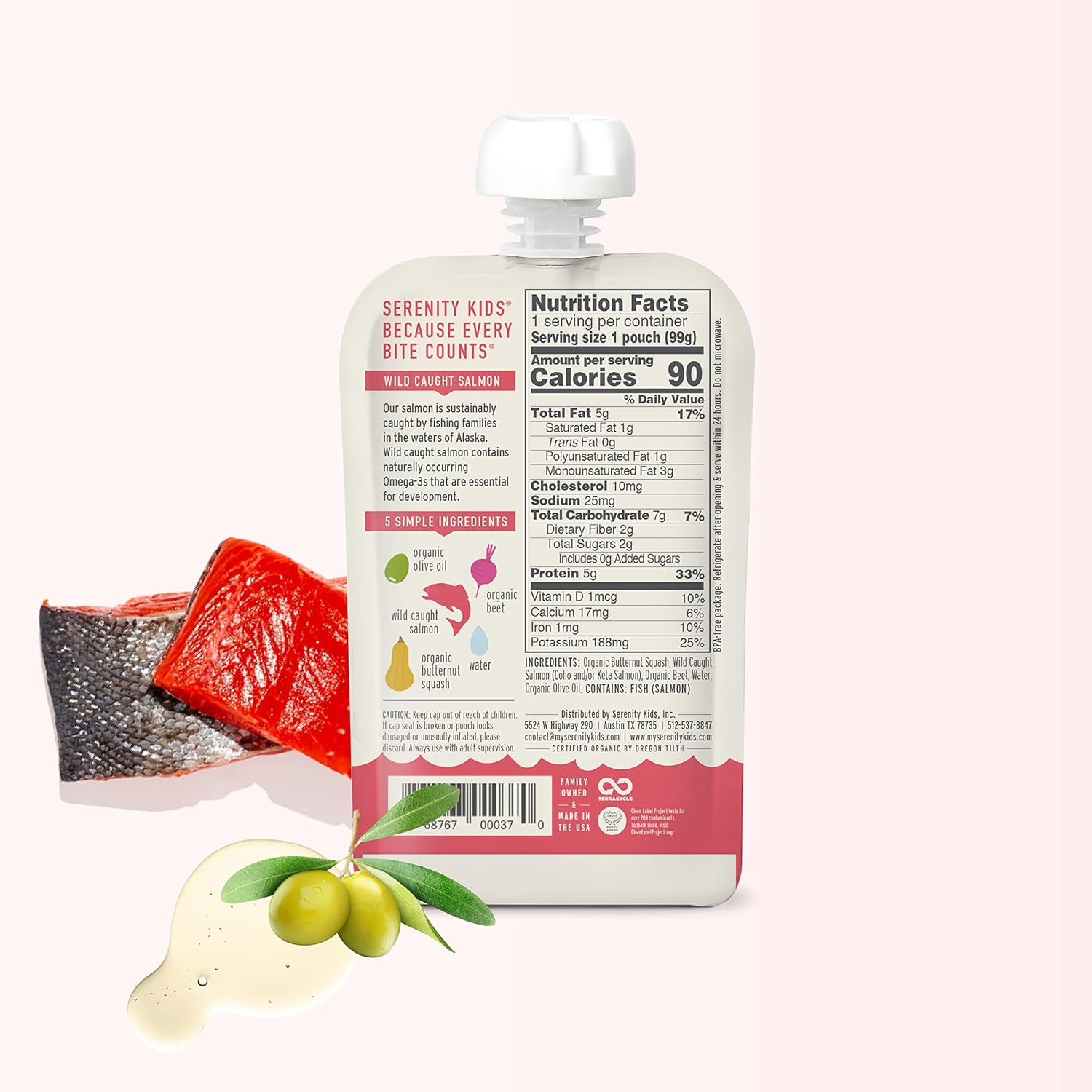 Serenity Kids Paquete de 6 meses de muestras de proteínas para alimentos para bebés  Carne de res, bisonte, pollo, pavo, salmón (20 unidades)
