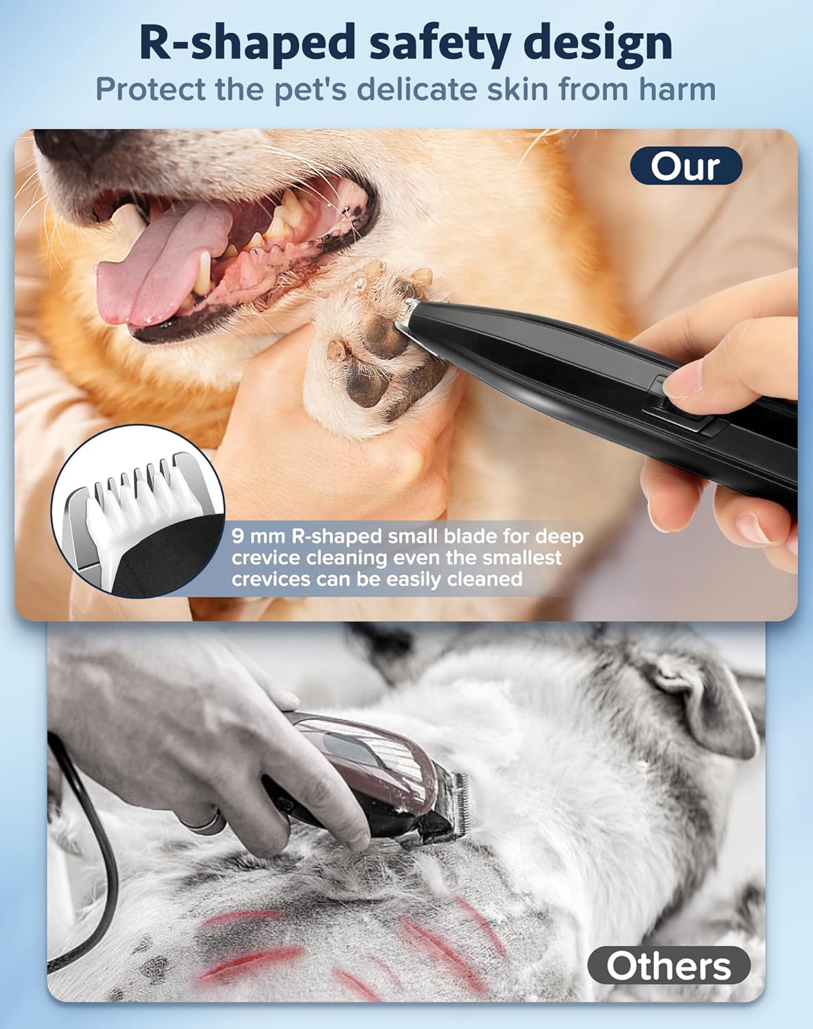 Cortapelos para perros para aseo, recortadora inalámbrica de pelo de mascotas pequeñas para perros y gatos, cortadora eléctrica de bajo ruido para