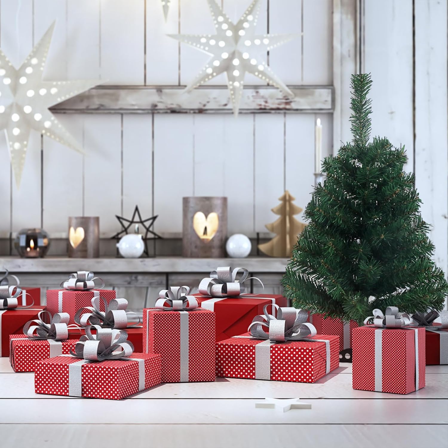 URMAGIC Árbol de Navidad de mesa, pinos de Navidad artificiales de 18 pulgadas con soporte de plástico, árbol de Navidad de mesa, decoraciones de