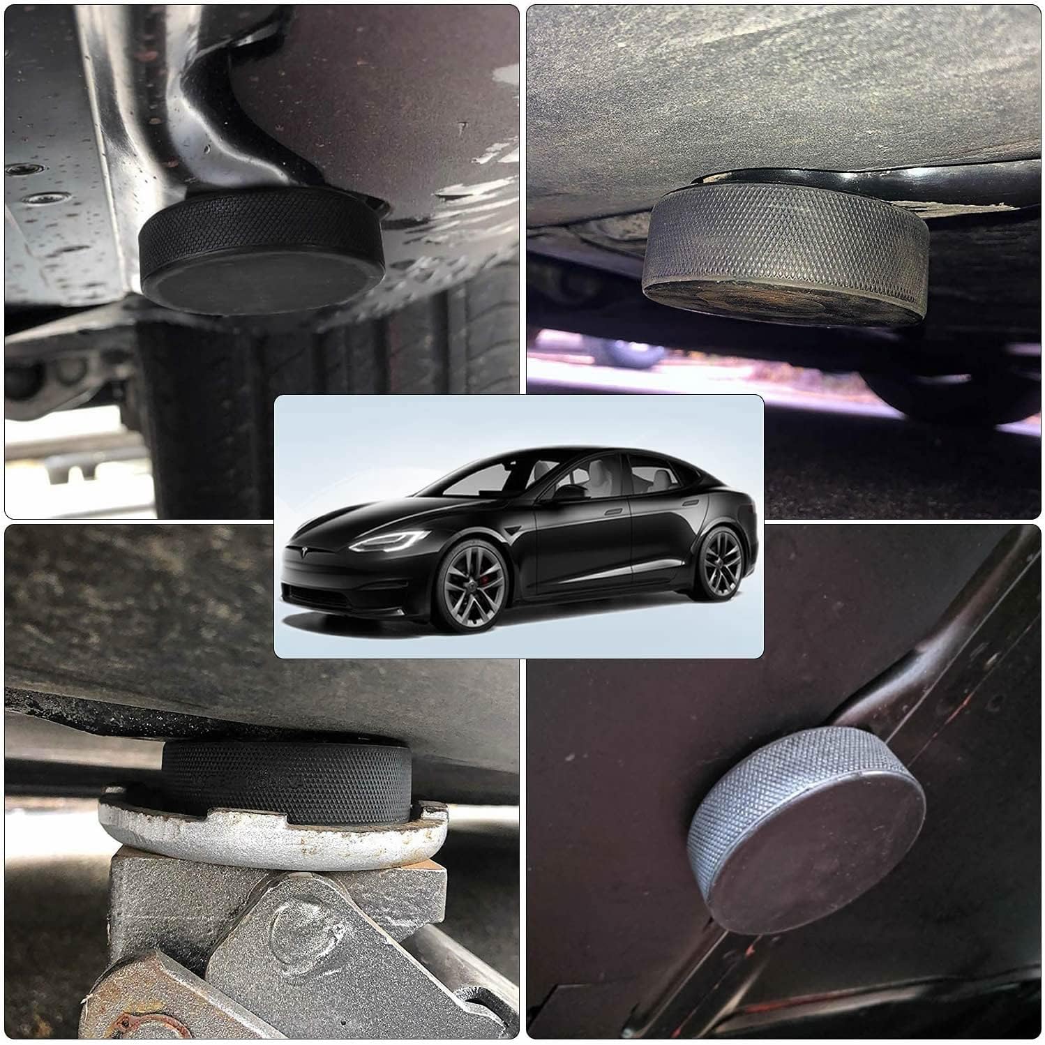 YEEBEY Almohadilla de goma compatible con Tesla Modelo 3SXY, adaptador de punto Jack Pad con una funda de almacenamiento Accesorios