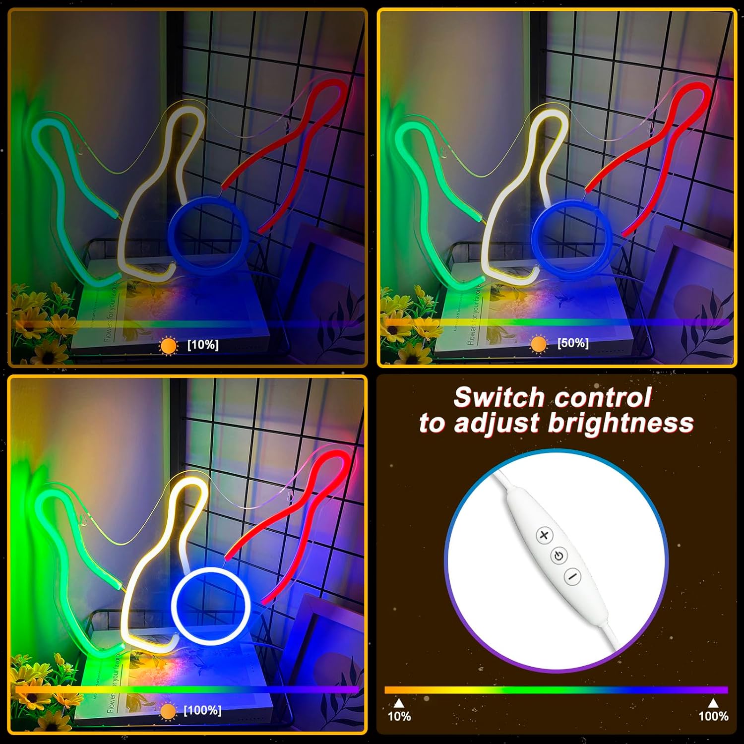 Letreros de neón de bolos para decoración de club deportivo, letreros LED de neón alimentados por USB para decoración de pared de club de bolos,