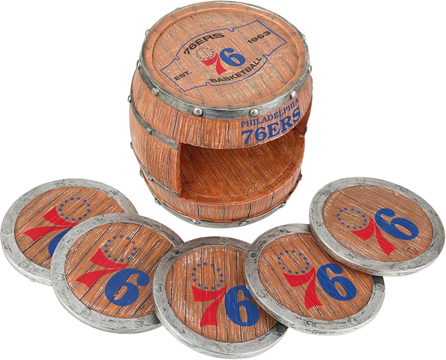 FOCO NBA 5-Pack Barrel Coaster Set