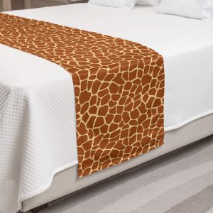 Ambesonne Earth Tones Bed Runner, Giraffe Skin Background Savannah Animal Savannah Inspired Design Print, Decorative Accent Bedding Scarf for Hotels Ambesonne Earth Tones Bed Runner, Giraffe Skin Background Savannah Animal Savannah Inspired Design Print, Decorative Accent Bedding Scarf for Hotels