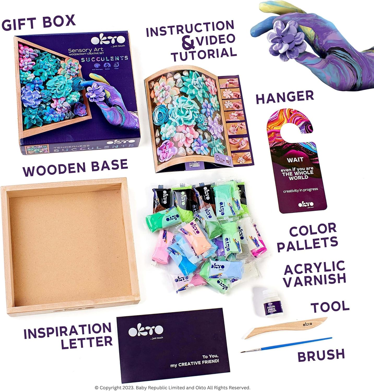 OKTO Kit de arte Ternerness Juego de arte de suculentas 3D para decoración de pared del hogar  Kits de manualidades para adultos y adolescentes