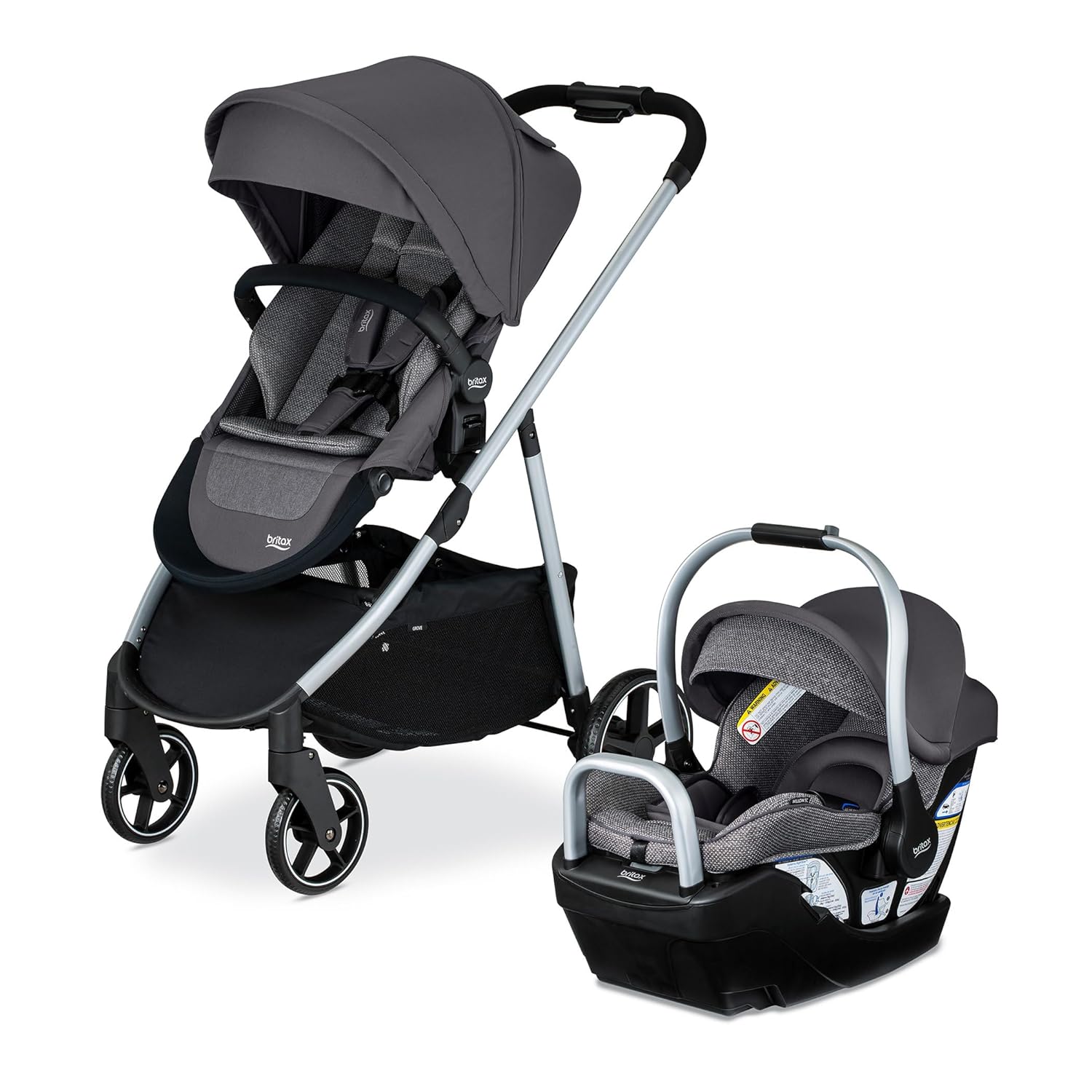 Britax Willow Grove SC – Sistema de viaje para bebé, asiento de automóvil infantil y cochecito combinado con base alpina, tecnología ClickTight,