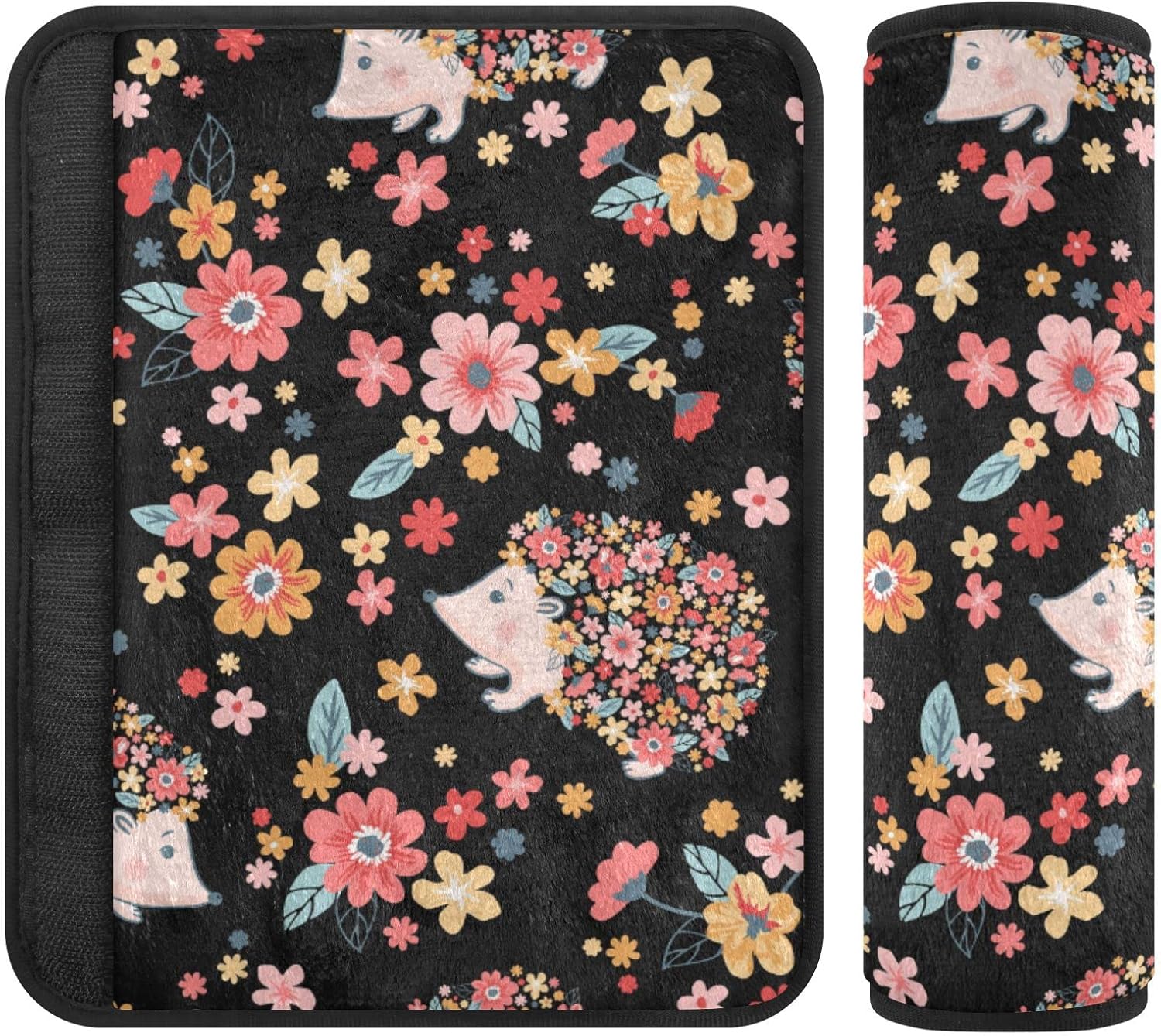 Fundas de cinturón de seguridad de erizos florales para cinturón de seguridad de automóvil, fundas universales suaves para cinturón de seguridad