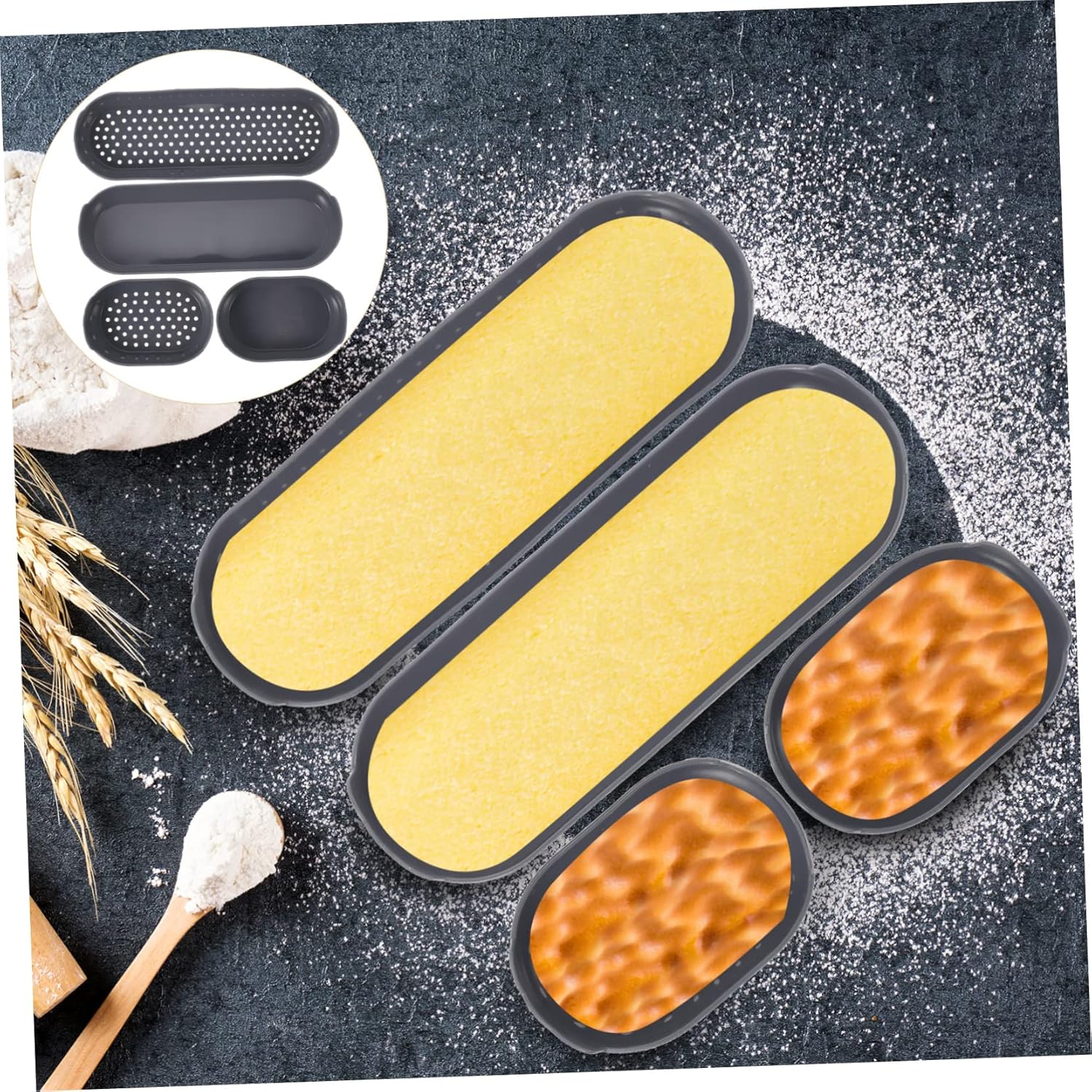 Abaodam Molde de silicona para tartas, molde de pan, molde para tartas, horno, bandeja para hornear, pastel de arcoíris, pan para panecillos, molde