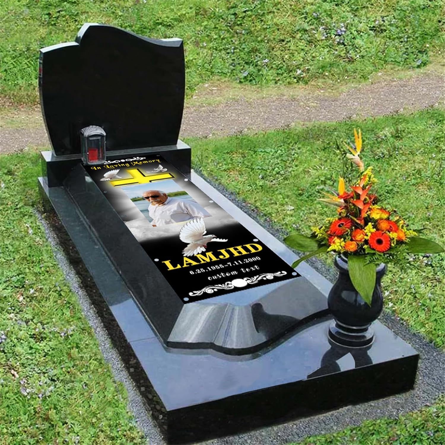 Manta personalizada con foto conmemorativa con tumba, manta de cielo en memoria amorosa, manta para tumba de pérdida de familiatumba, manta para