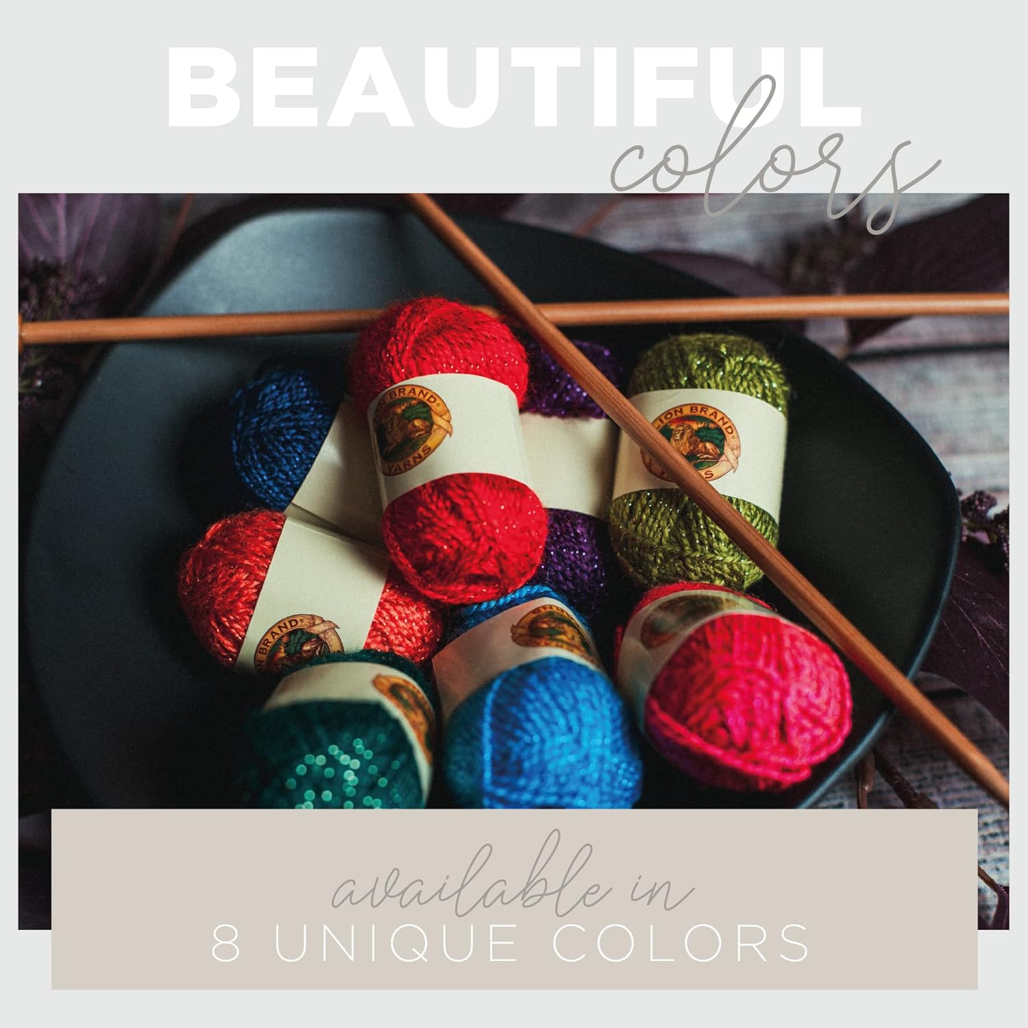 Ovillos de lana de la marca Lion Brand Yarn