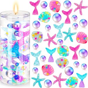 Jutom 10150 piezas de centro de mesa de sirena de relleno de sirena para mesas, concha, cola de pez, estelleroide, cuentas de perlas multicolor, Jutom 10150 piezas de centro de mesa de sirena de relleno de sirena para mesas, concha, cola de pez, estelleroide, cuentas de perlas multicolor,