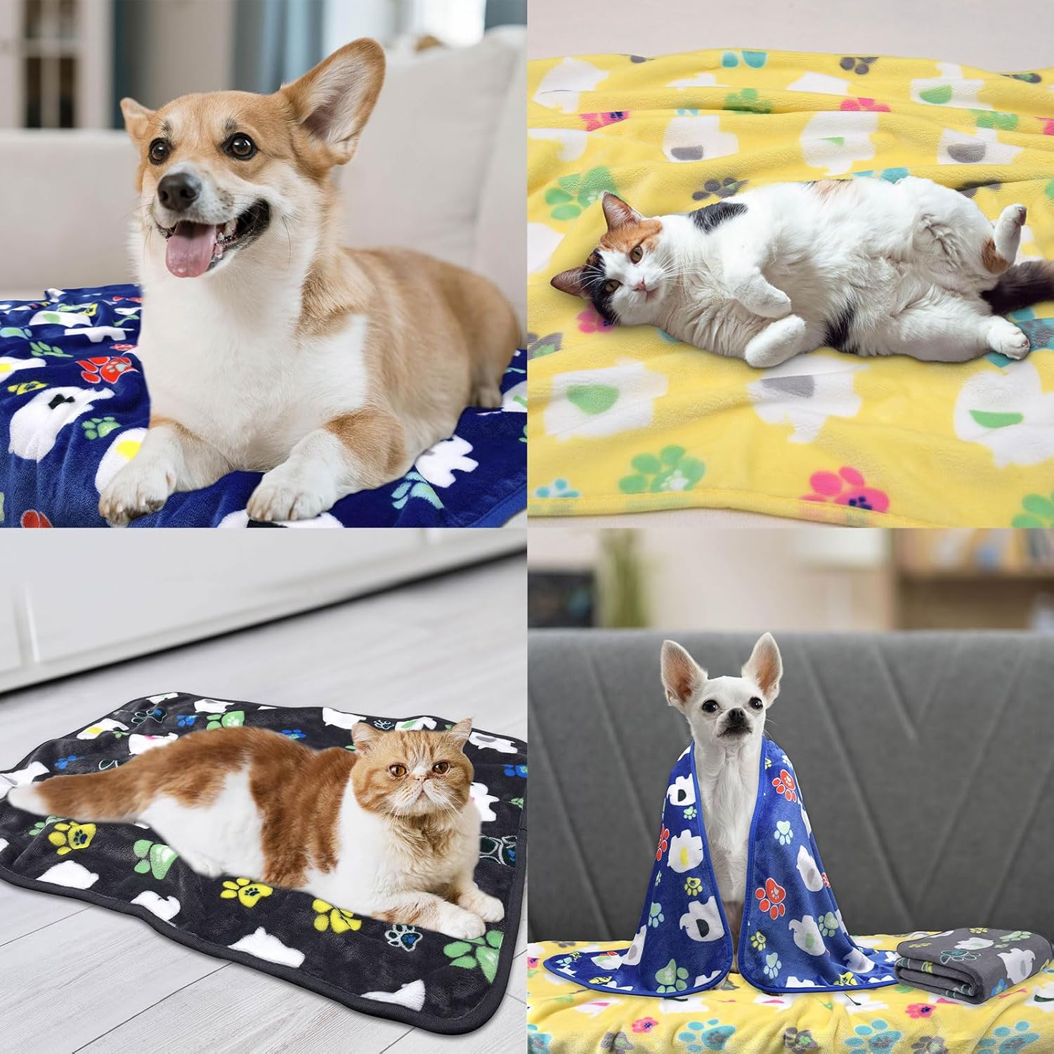 Mantas para perros grandes, 1 paquete de 3 mantas para perros para manta grande y media, súper suave y esponjosa de vellón de primera calidad, manta