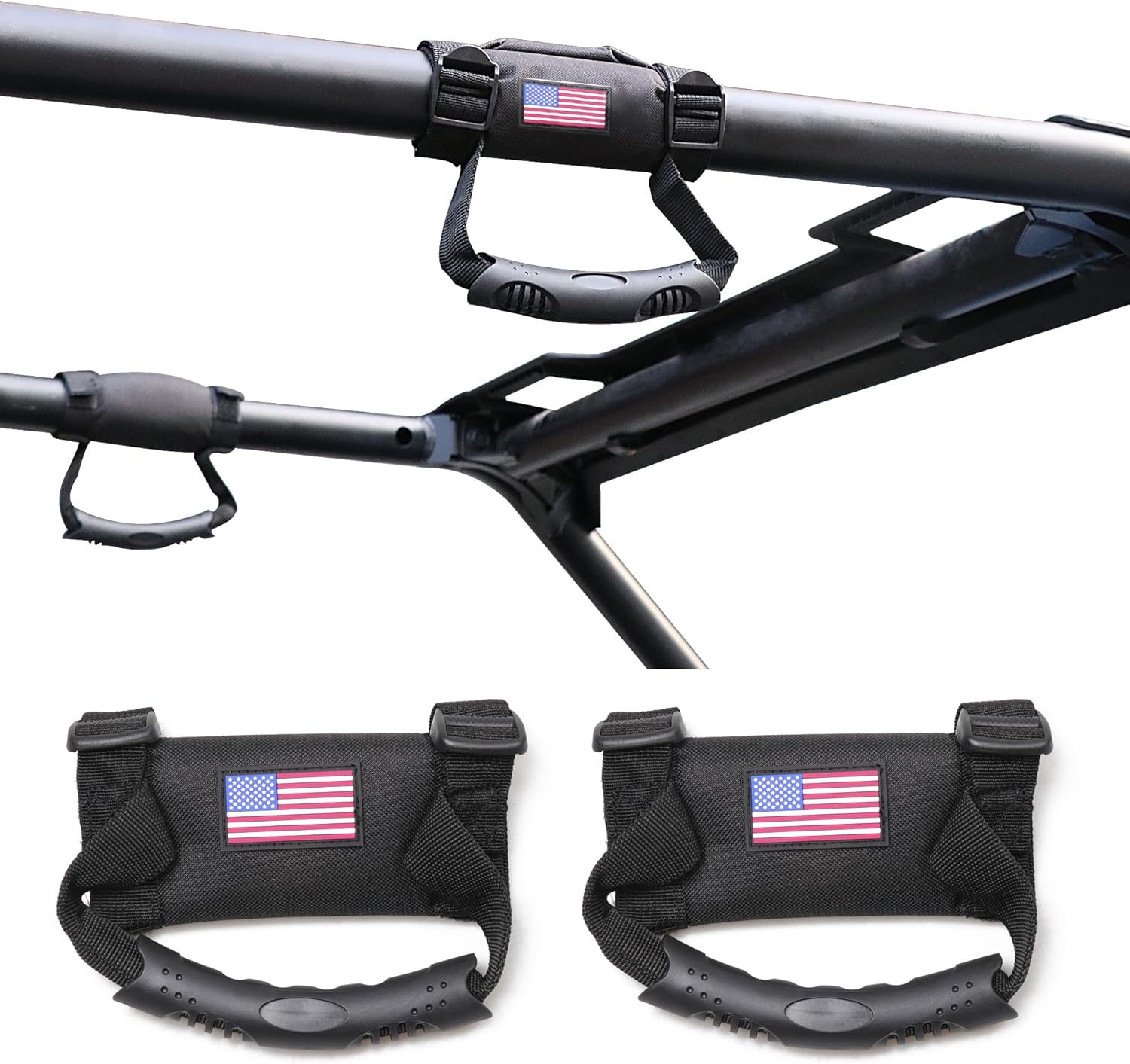 Asas de agarre UTV ATV de 1.5 a 1.75 pulgadas, asas de agarre compatibles con Polaris RZR, Kawasaki Wildcat UTV, ATV, correas de repuesto de agarre