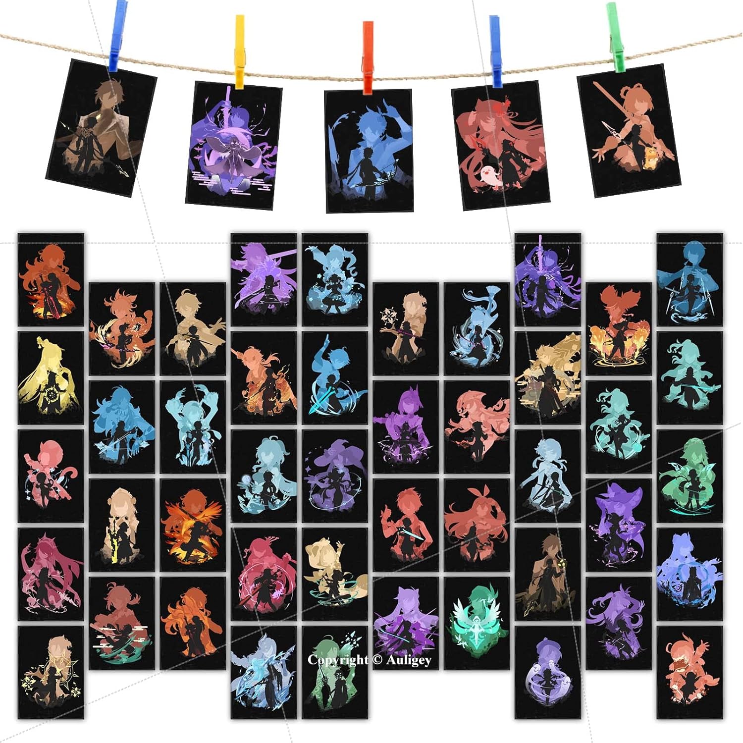 Genshin Kit de collage de pared para decoración de dormitorio, póster estético de anime, regalo para adolescentes y niñas, regalo para entusiastas
