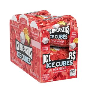 ICE BREAKERS Ice Cubes Fruit Punch – Botellas de goma de mascar sin azúcar, 3.24 onzas (6 unidades, 40 piezas) ICE BREAKERS Ice Cubes Fruit Punch – Botellas de goma de mascar sin azúcar, 3.24 onzas (6 unidades, 40 piezas)