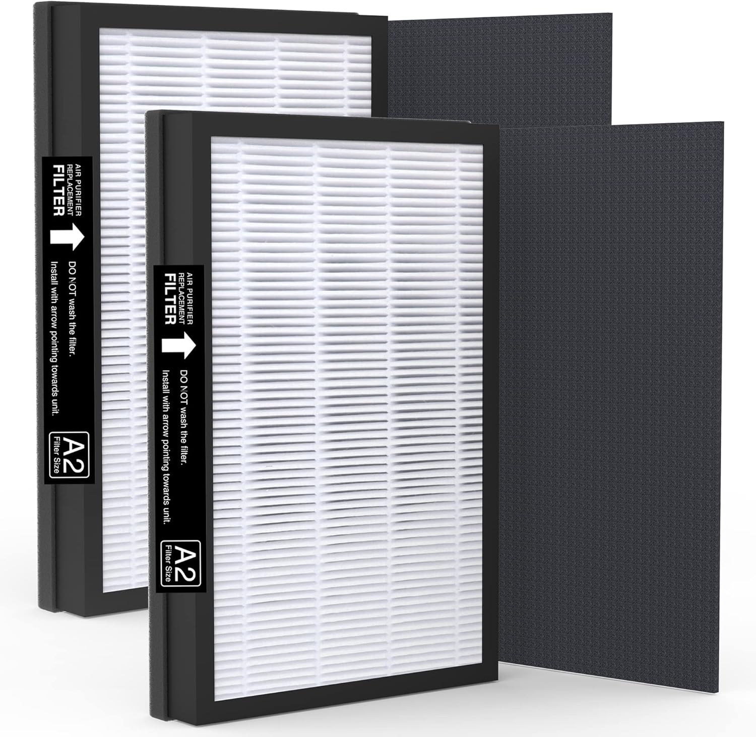 Paquete de 2 filtros de repuesto A2 H13 True HEPA compatibles con purificador de aire de habitación Filtrete 3M A2 FAP-C02-A2, FAP-C03-A2,