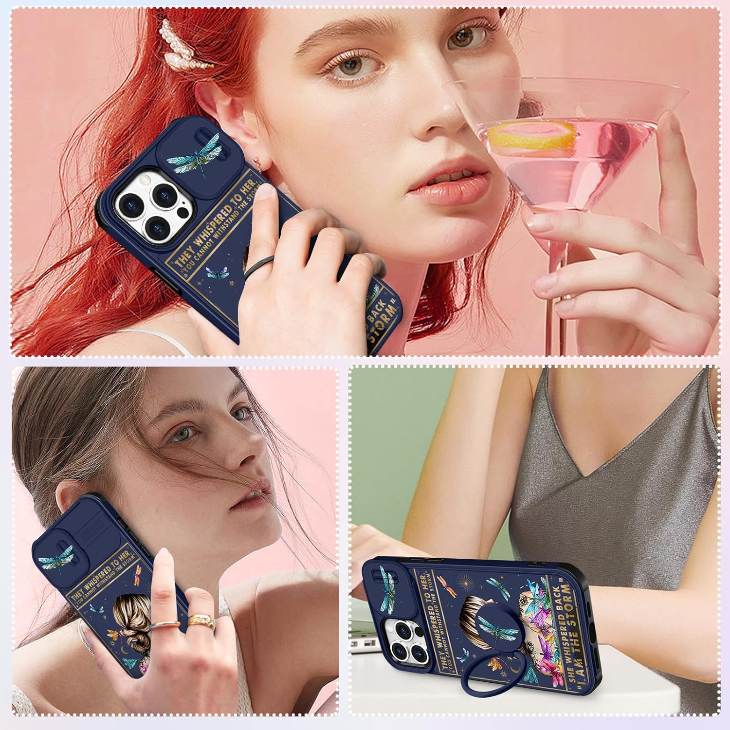 Funda para iPhone 11 Pro Max 2 en 1 para mujeres y niñas, bonita funda para teléfono femenina, bonita funda colorida para inspirar para adolescente