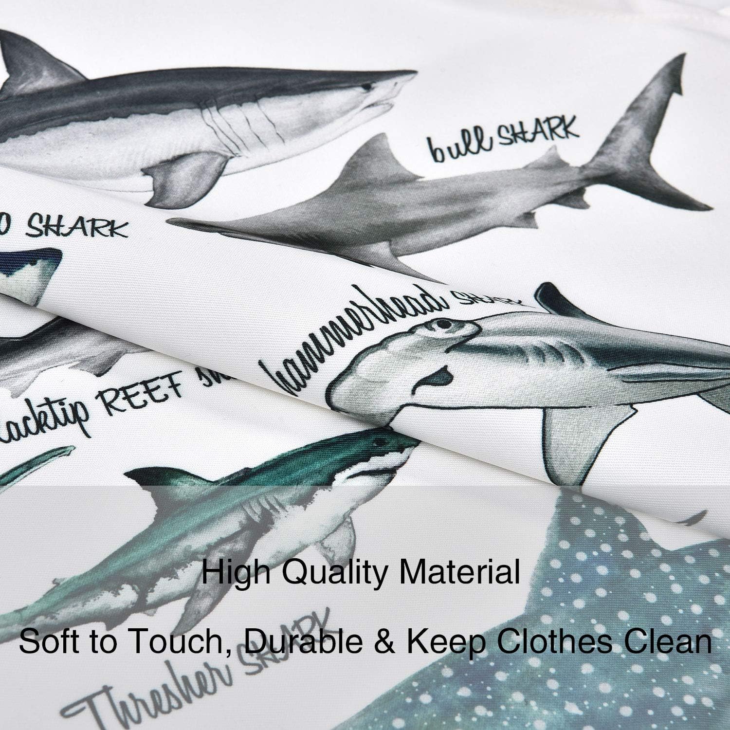 Delantal de tiburones para hornear, delantal impermeable para niños, con cuello ajustable, para fiestas, cocina, jardinería, pintura, manualidades