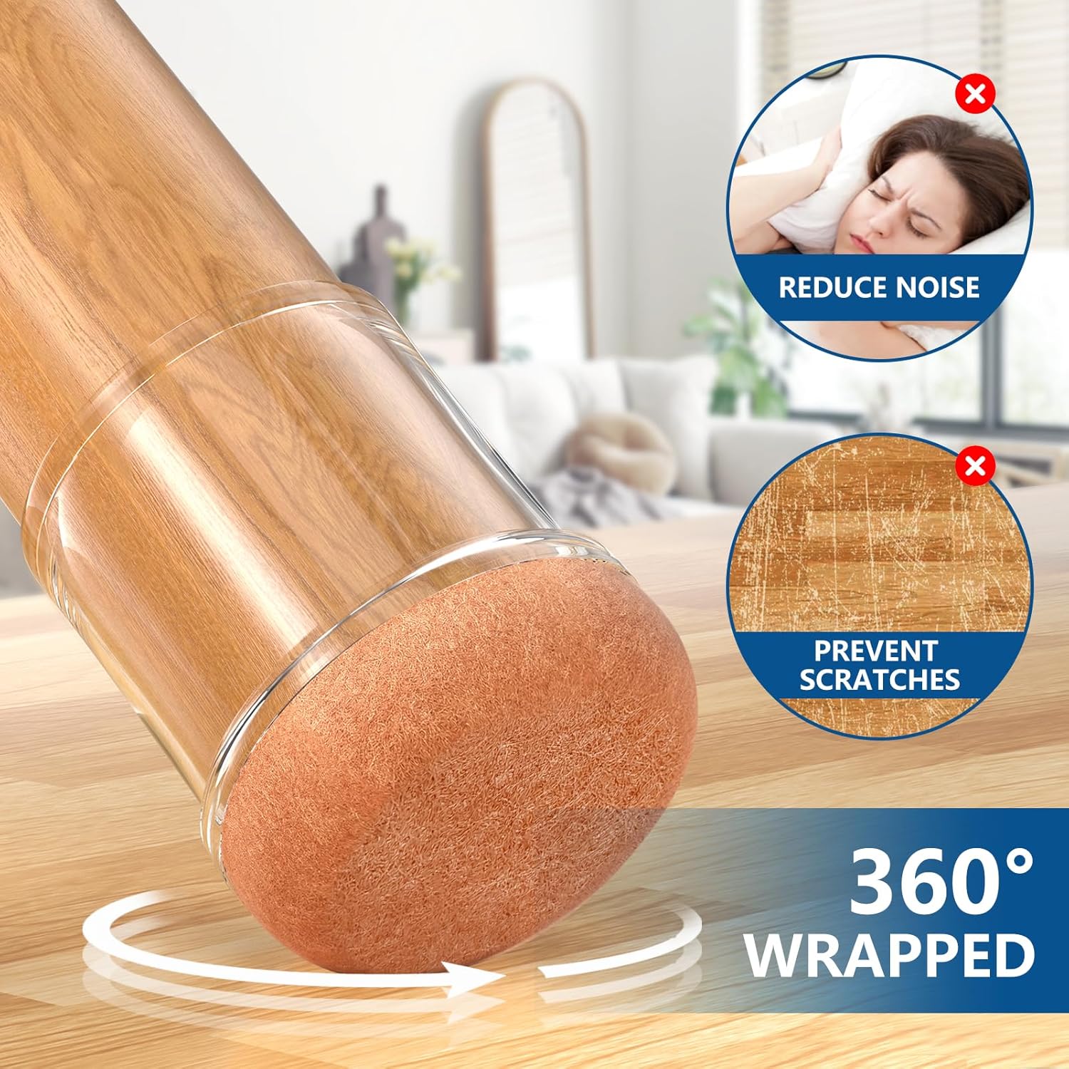 16 protectores de suelo para patas de silla, redondos, de silicona, protectores para patas de sillas para suelos de madera dura, almohadillas de