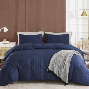 AveLom – Funda de edredón a rayas de mil rayas, 3 piezas, cierre de cremallera, lazos de esquina, suave funda de edredón de microfibra lavada para AveLom – Funda de edredón a rayas de mil rayas, 3 piezas, cierre de cremallera, lazos de esquina, suave funda de edredón de microfibra lavada para