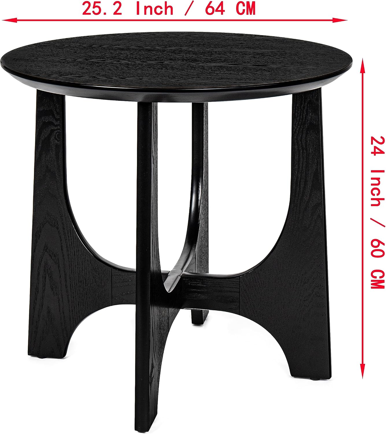 Moderna mesa auxiliar redonda de madera de 25 pulgadas, mesita de noche, mesa de noche, mesa de noche, mesa de noche para dormitorio, sala de estar,