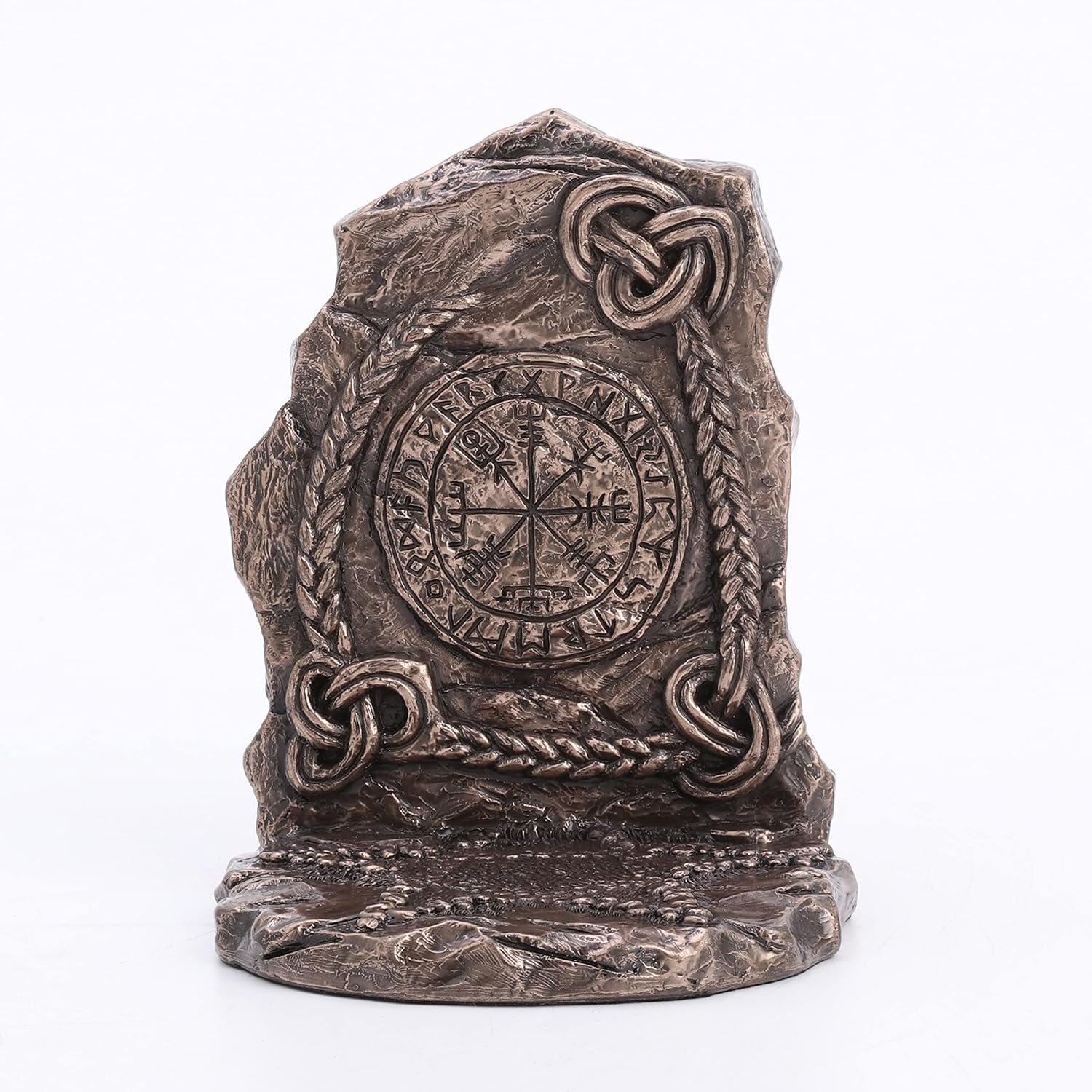 Veronese Design Portavelas Viking Vegvisir Runestone de 5 34 pulgadas de alto con acabado de bronce