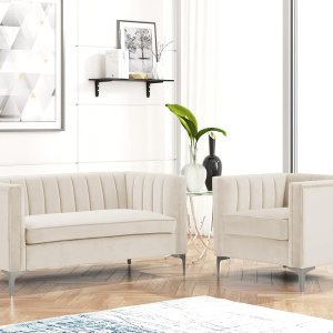 Morden Fort Silla decorativa de terciopelo, sofá biplaza contemporáneo, asiento de cine en casa, brazo tapizado, moderno Chesterfield, sofá para Morden Fort Silla decorativa de terciopelo, sofá biplaza contemporáneo, asiento de cine en casa, brazo tapizado, moderno Chesterfield, sofá para
