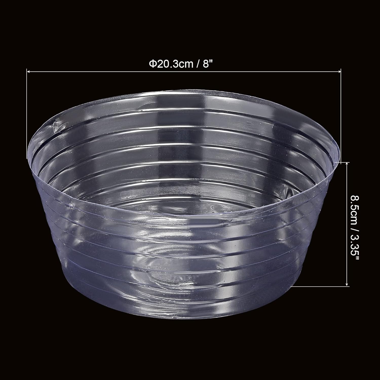 MECCANIXITY Platillo de plástico redondo para macetas de 8 pulgadas, bandeja de goteo para interiores y exteriores, transparente, paquete de 10