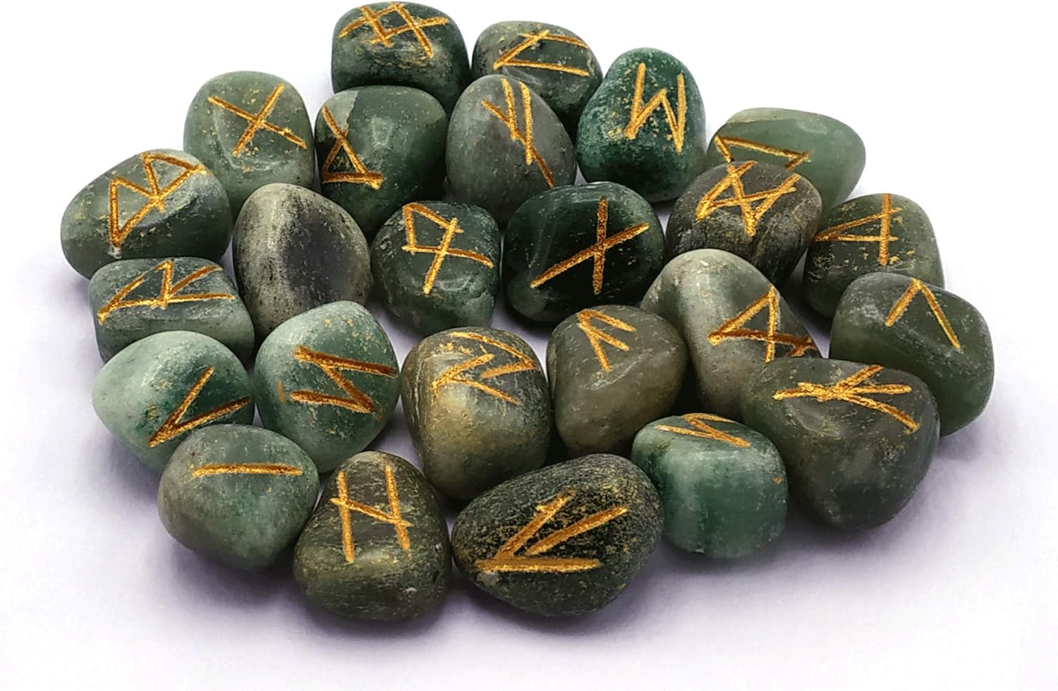 Green Aventurine Runes Crystal Runes Set de 25 Piedras Runas Grabadas con Runas Libro PDF