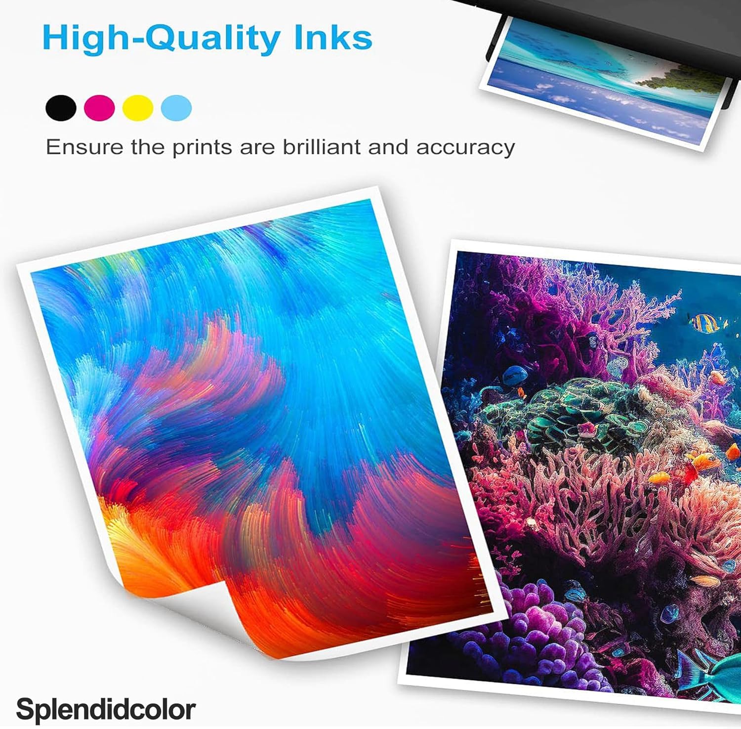 SPLENDIDCOLOR 728xl Juego de cartuchos de tinta 728xl remanufacturados 728 F9J68A F9K17A F9K16A F9K15A Reemplazo para impresora trazadora de gran