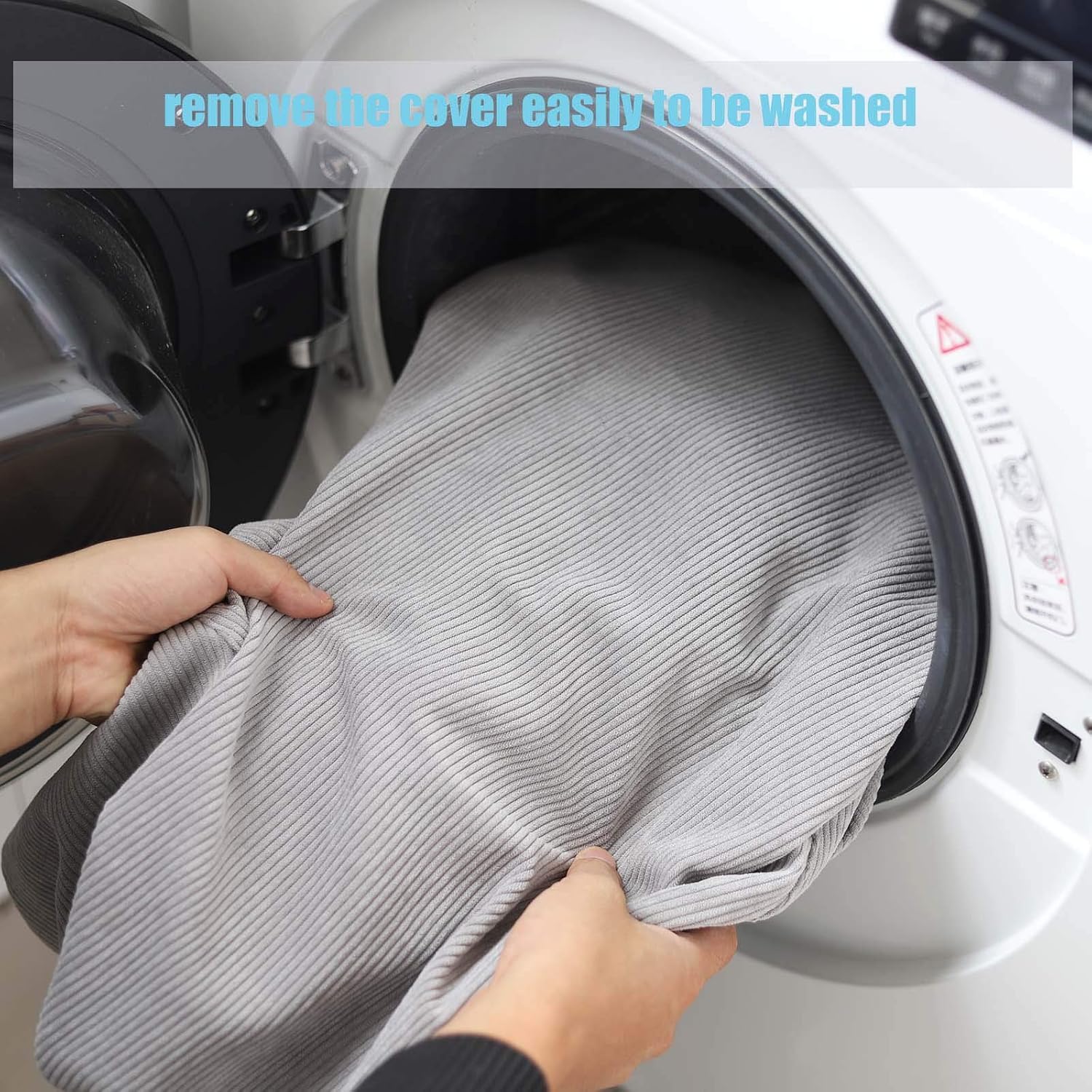 Kisoy – Funda para puf de almacenamiento de animales de peluche (sin relleno), lavable, ultrasuave, para organizar juguetes de peluche o textiles,