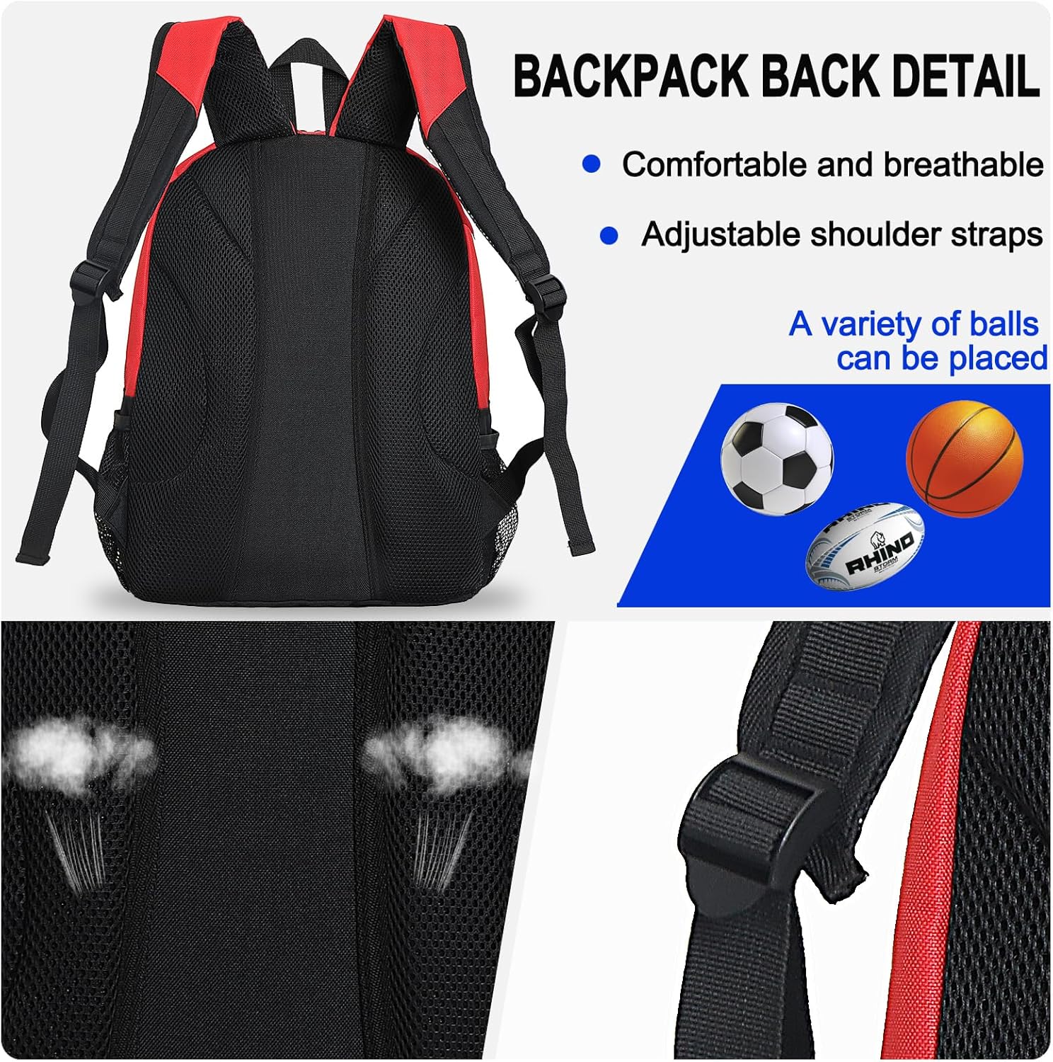 Goloni  Mochila de fútbol de baloncesto – Mochila y bolsas de fútbol para deportes de baloncesto, voleibol y fútbol