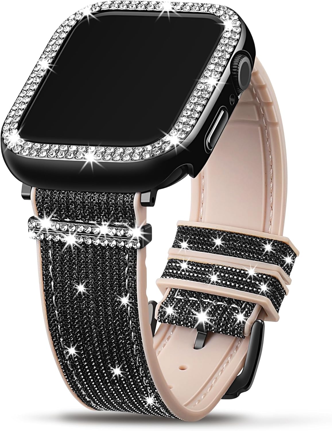 Funda de silicona brillante compatible con Apple Watch Band de 1.496 pulgadas, 1.575 pulgadas, 1.614 pulgadas, 1.654 pulgadas, 1.732 pulgadas, 1.772