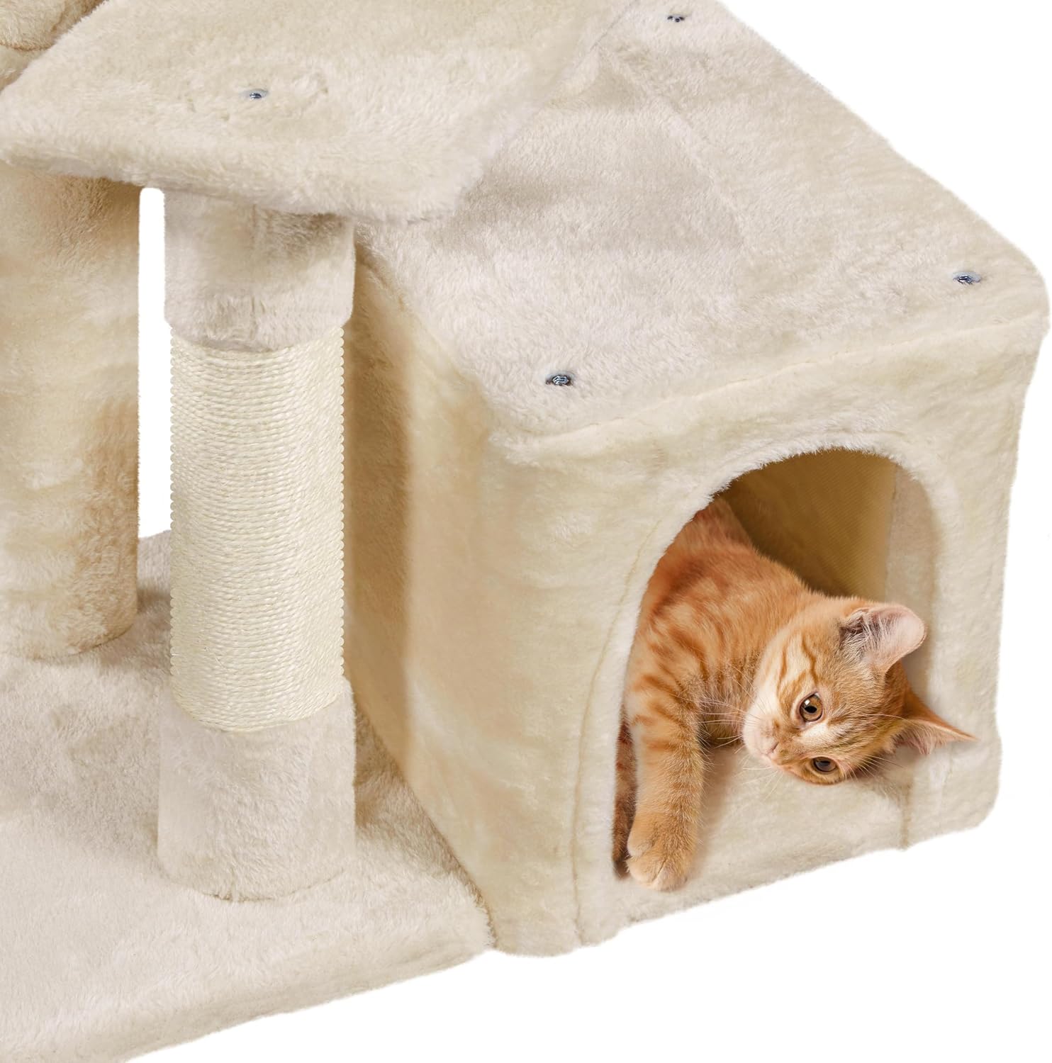 Yaheetech Árbol de gato para gatos pequeños, torre de gato de 34 pulgadas para gatos de interior, postes cubiertos de sisal, centro de actividades