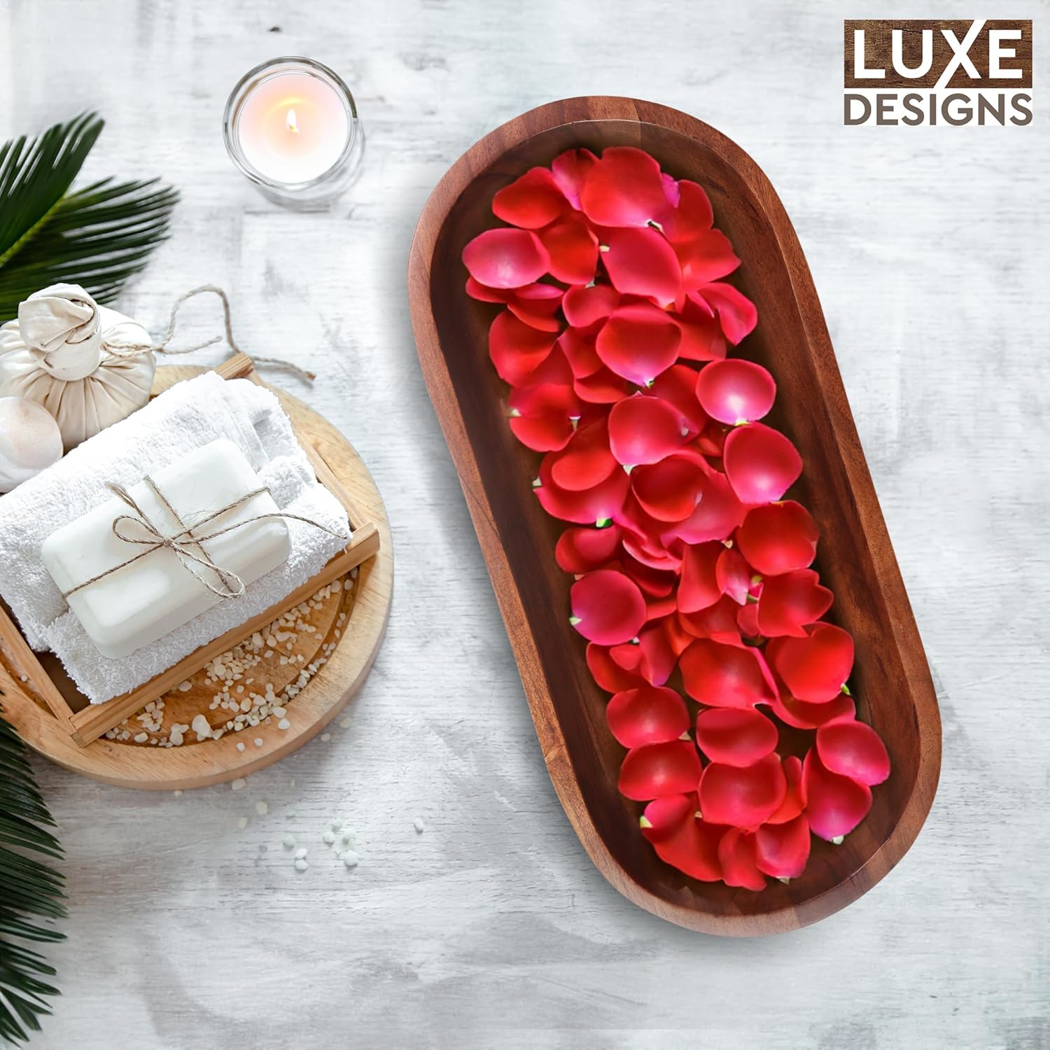 Cuenco de masa de madera  Cuenco de masa rústica de madera de acacia quemada oscura  Cuencos decorativos hechos a mano para decoración del hogar,