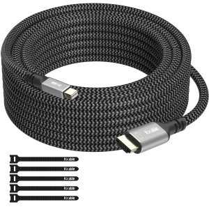 Cable Mini DisplayPort a HDMI 4K de 20 pies, 4K 60Hz, enchufes chapados en oro, carcasa de aluminio, trenzado de nailon, cable Mini DP a HDMI, Cable Mini DisplayPort a HDMI 4K de 20 pies, 4K 60Hz, enchufes chapados en oro, carcasa de aluminio, trenzado de nailon, cable Mini DP a HDMI,