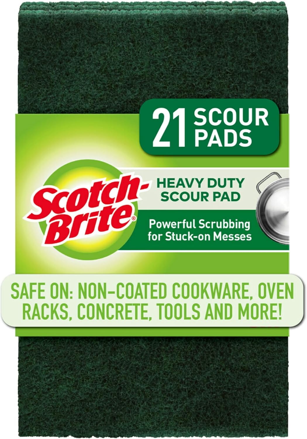 Scotch-Brite – Estropajos resistentes, ideales para herramientas de jardín y parrillas, 8 unidades (paquete de 1), color verde