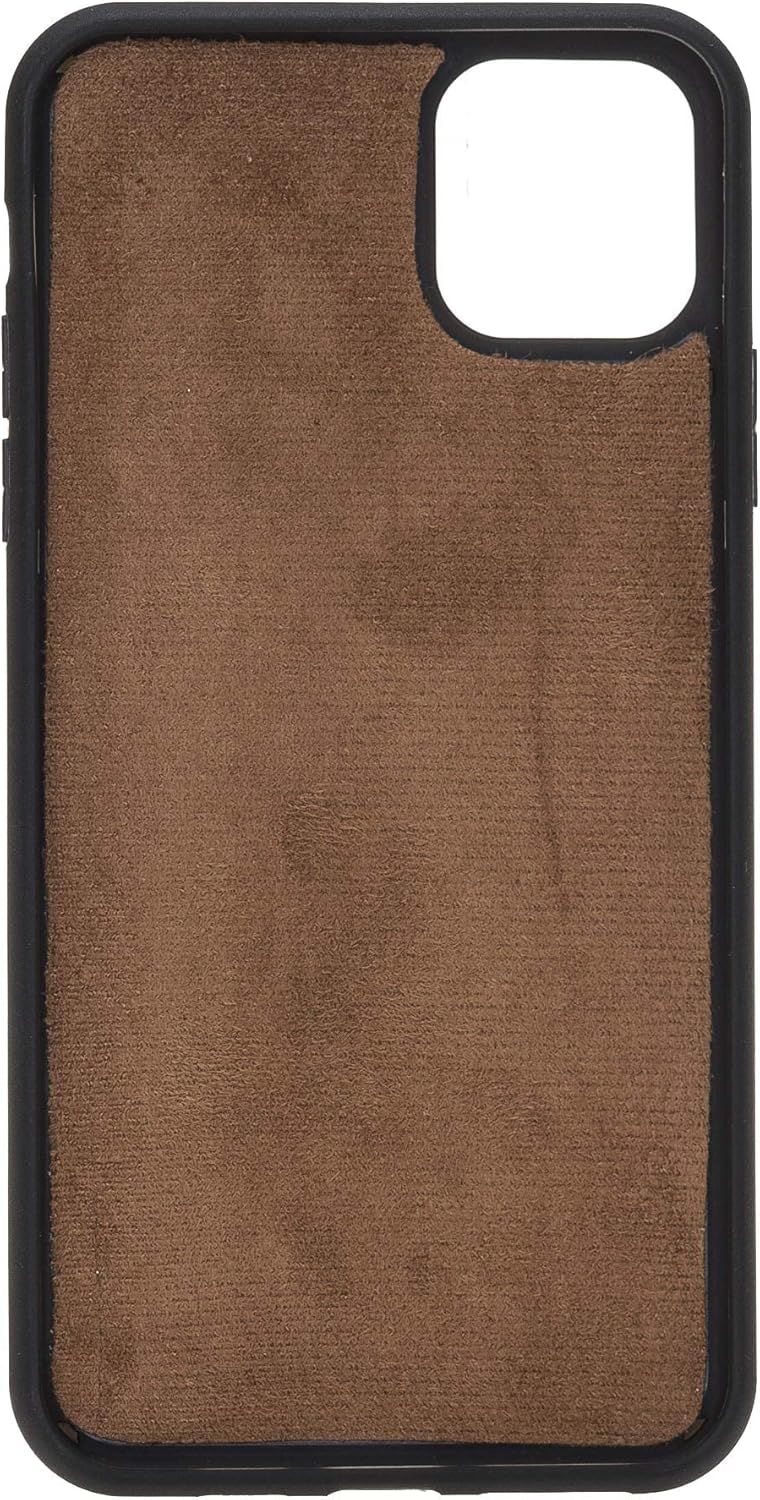 Funda de piel auténtica de alta calidad hecha a mano para iPhone 11 Pro Max de 6.5 pulgadas, tarjetero doble, funda magnética desmontable, función