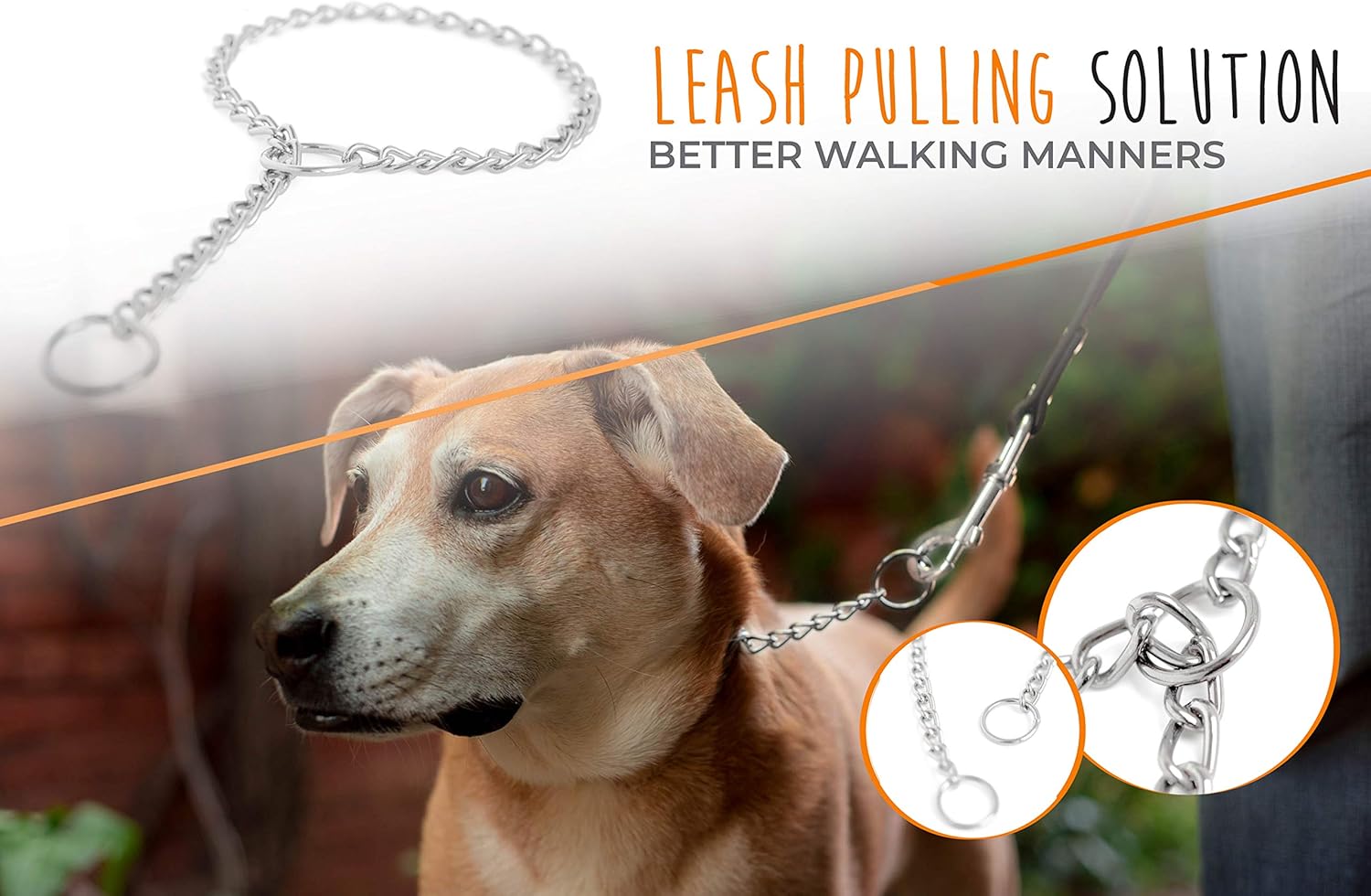 Mighty Paw Collar deslizante  Acero inoxidable  Resistente al desgaste  Resistente a la intemperie  Cadena de entrenamiento de perros  Gargantilla