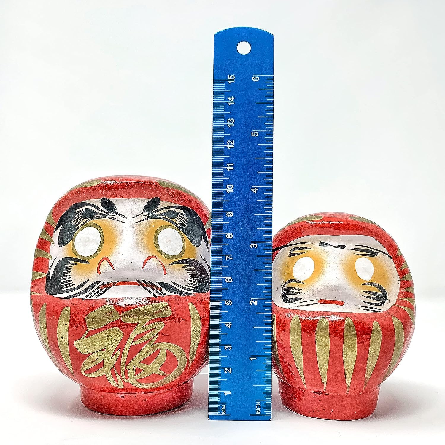 Daruma Doll – Hecho en Japón – Potencia y protección (negro, pequeño – 3.5 pulgadas)
