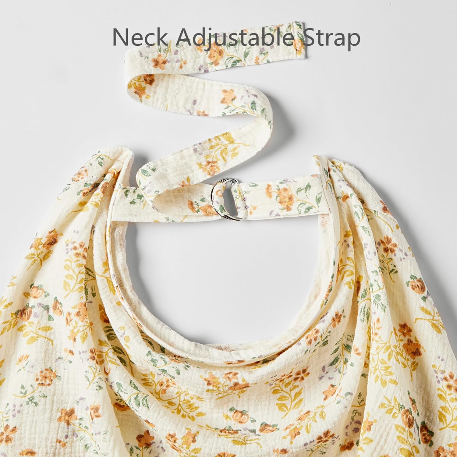 Insular Funda de lactancia de muselina para lactancia materna, fundas de lactancia transpirables con cuello de arco para mamá, delantal de lactancia