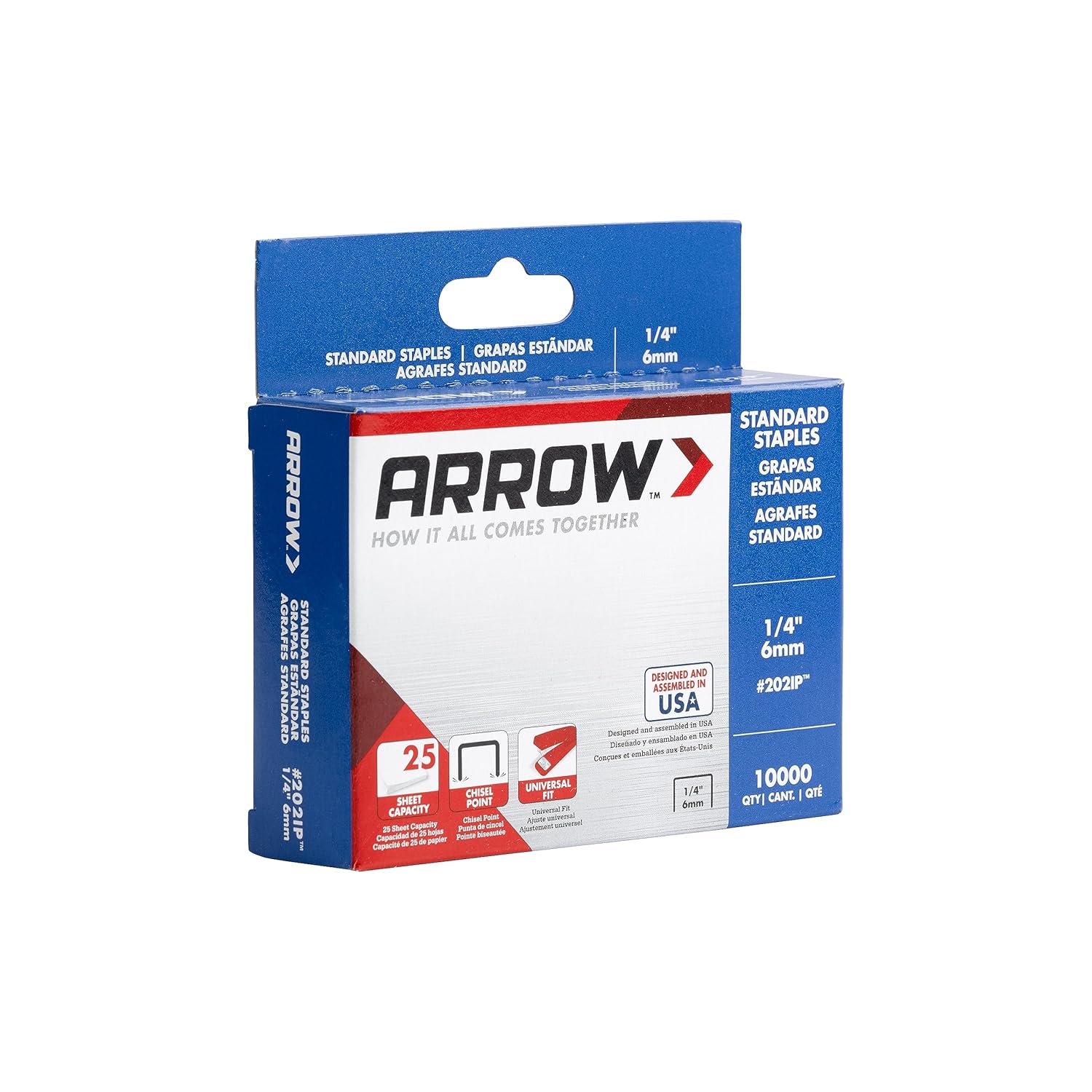 Arrow 202IP – Grapas estándar de 14 pulgadas de longitud, suministros de oficina de acero galvanizado para grapadoras de escritorio para negocios,