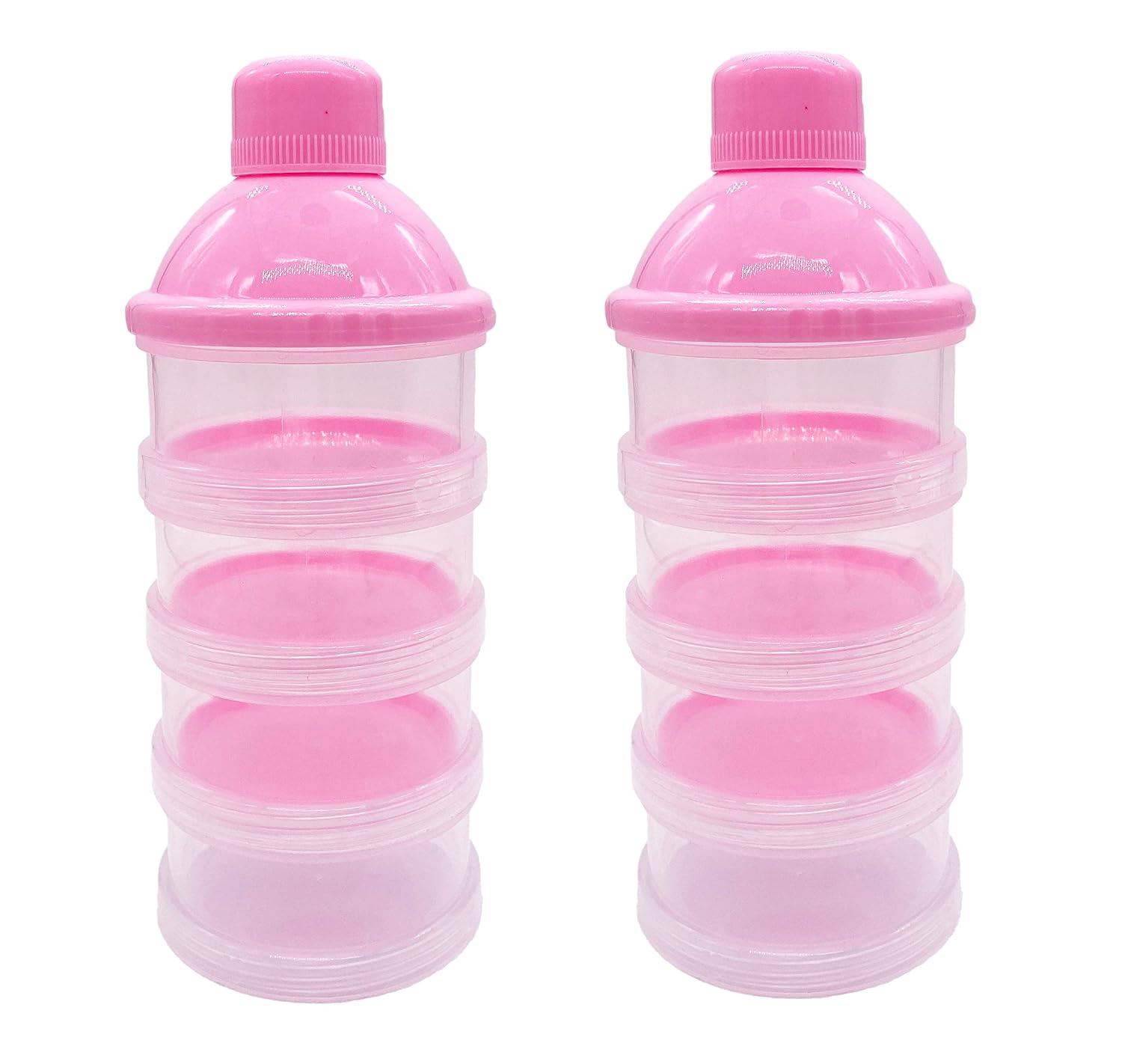 Dispensador de fórmula de leche en polvo antiderrames, recipiente de almacenamiento, rosa (2 piezas)
